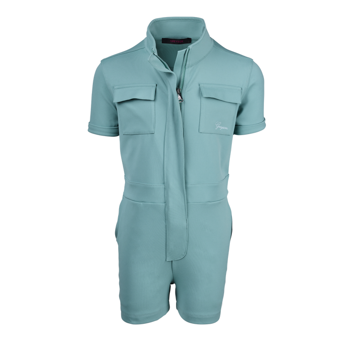 Girls Girl's Venus Romper - Short Sleeve Performance Zip-Up Romper