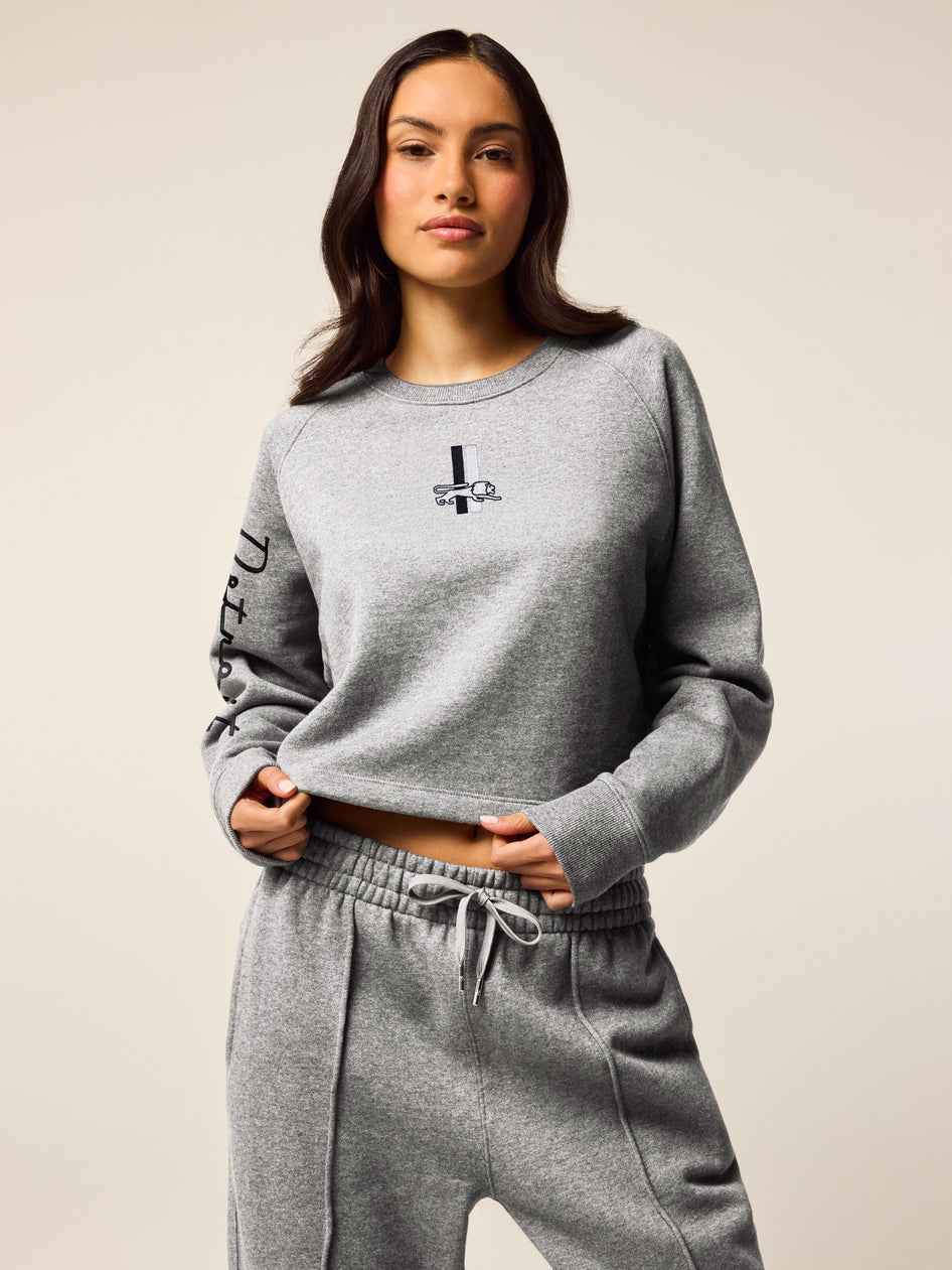 Detroit Lions Vintage Aspen Cropped Crewneck