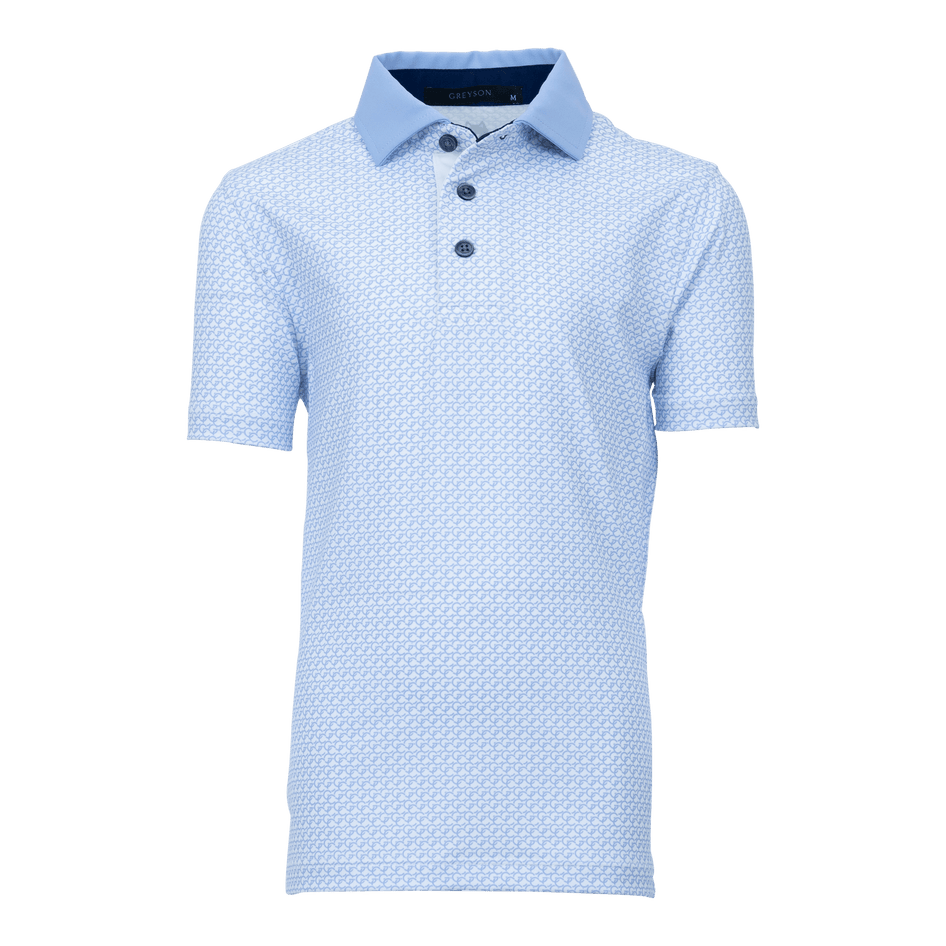 Greyson Clothiers Boy's Chain Linked Polo in ARCTIC