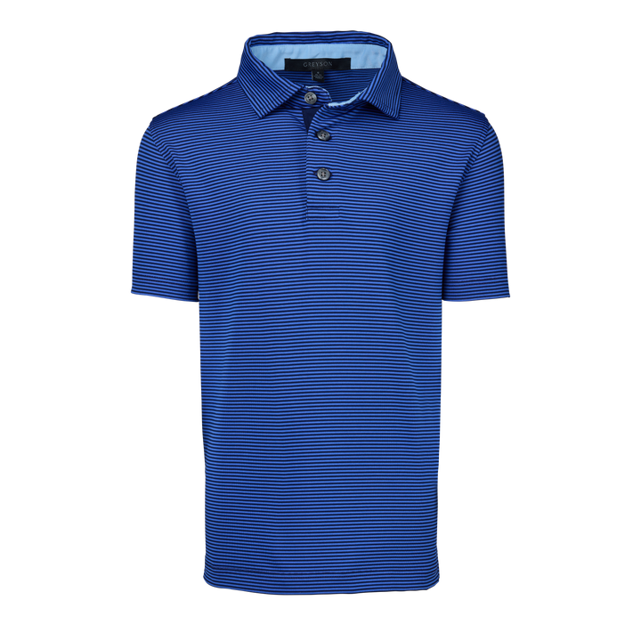 Boys Boy's Saranac Short Sleeve Polo - Performance Striped Polo