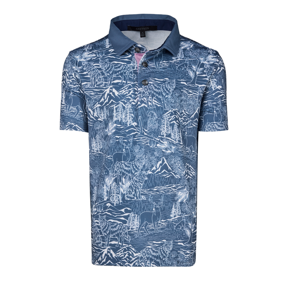 Boys Boy's In The Valley Polo - Performance Printed Polo with Knit