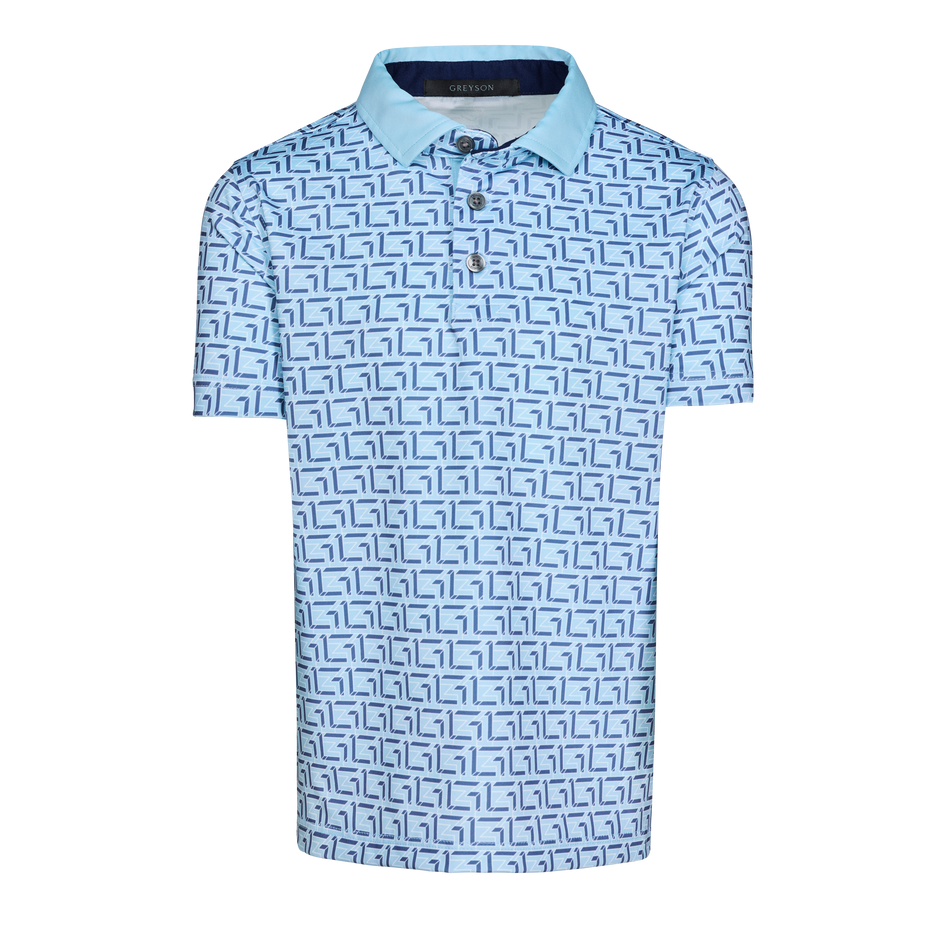 Wolf Blue Boy's The 313 Short Sleeve Polo, Graphic Print - Front View | Greyson Clothiers