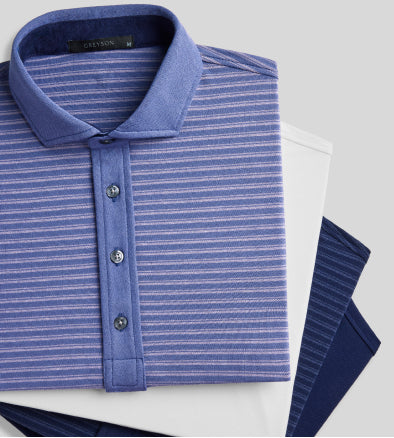 GREYSON メンズ ゴルフシャツ ボーダー柄 Men's Tops - Premium Golf Polos, Hoodies & Shirts