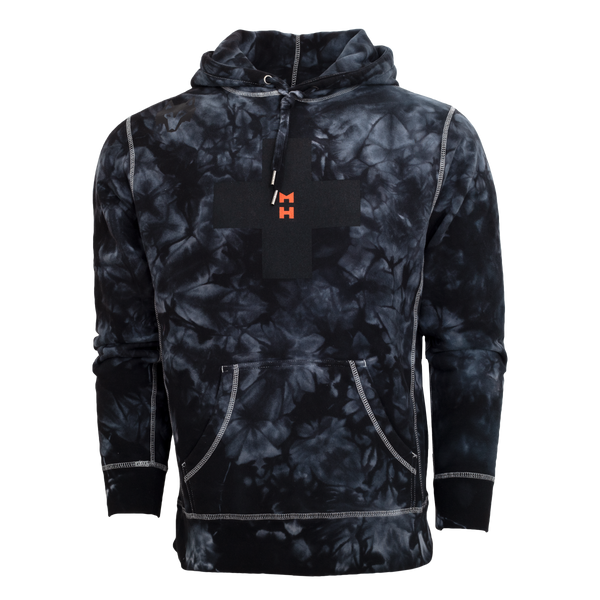 Mens Spirit Wolf Tie-Dye Fireside Hoodie - Heavyweight Stretch