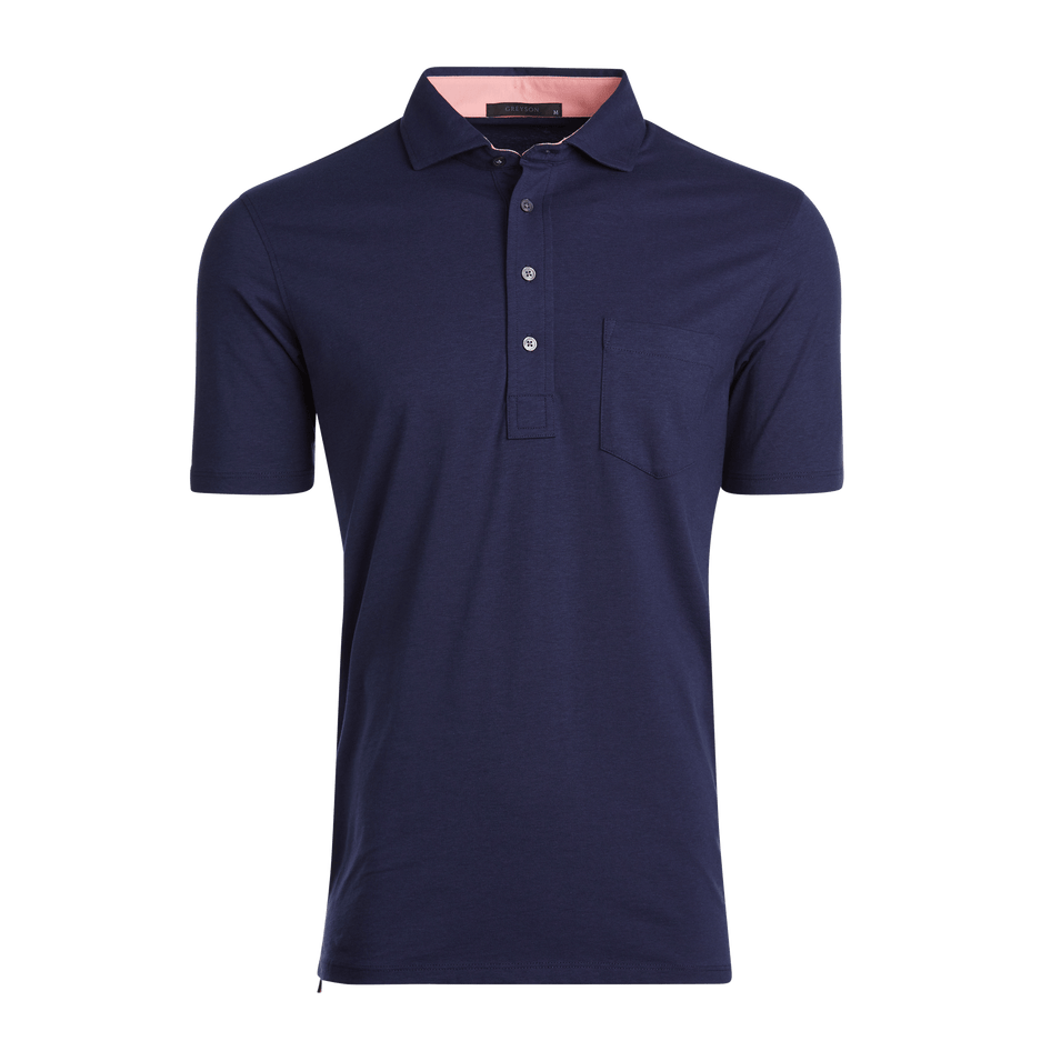 Mens Spirit Short Sleeve Polo II with Chest Pocket Pima Cotton